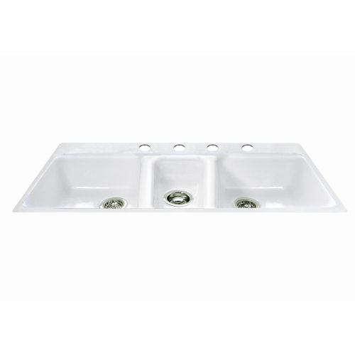 CECO Northshore 43'' L Undermount Triple Bowl Cast Iron Kitchen Sink
